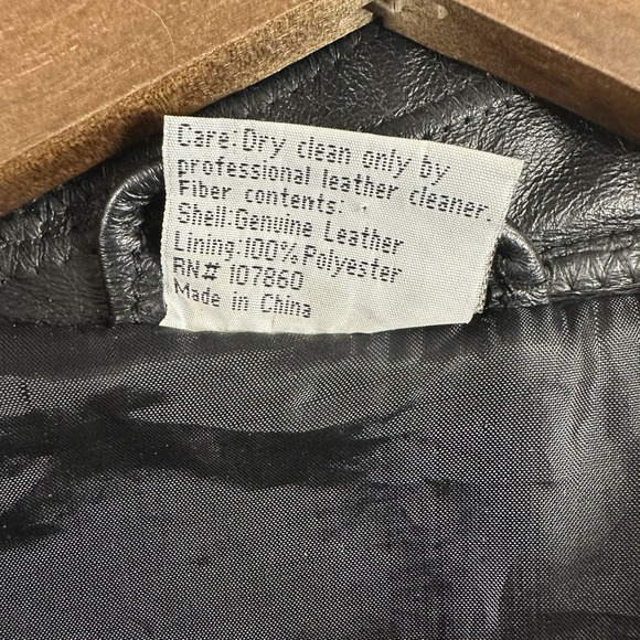 Flight Path Mens Vintage Black Patchwork Genuine Leather Bomber Jacket Medium - Picture 4 of 4